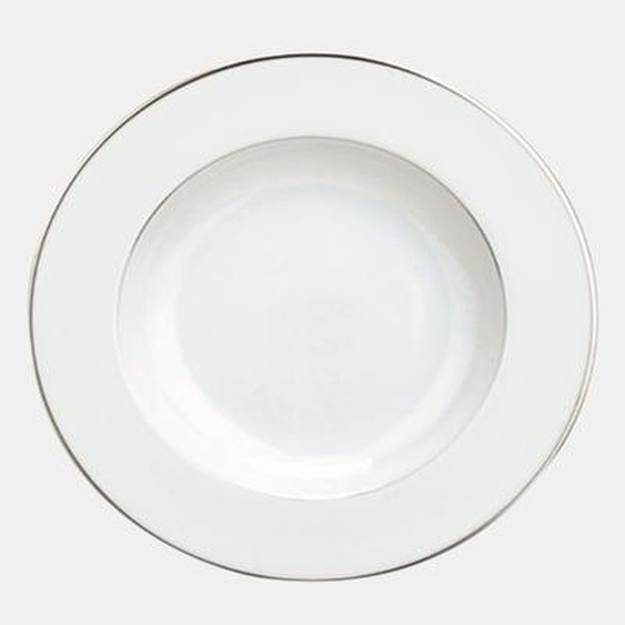 Assiette creuse à aile en porcelaine finition platine - ALBI