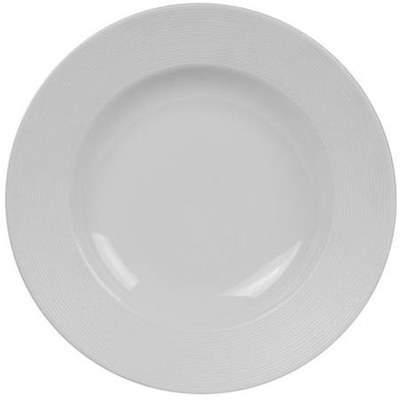 Assiette creuse en porcelaine blanche mate 22cm Striée