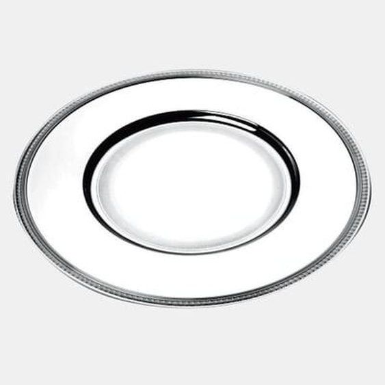Assiette de présentation en métal argenté - MALMAISON