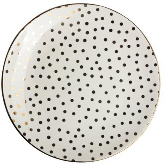 Assiette de présentation en porcelaine blanche et doré 30cm Spot