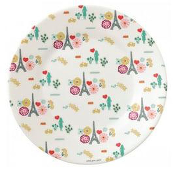 assiette dessert motifs fleurs tour eiffel le paris d emilie