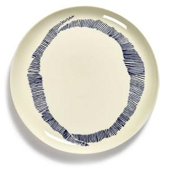 Assiette Feast par Ottolenghi grès blanc/bleu Ø26 cm