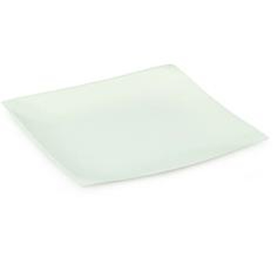 Assiette jetable carrée en canne à sucre 20 x 20 cm - Blanc - Lot de 100
