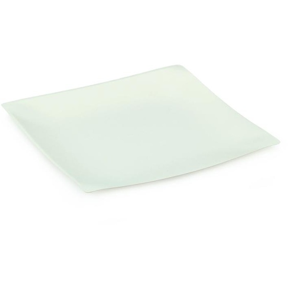 Assiette jetable carrée en canne à sucre 20 x 20 cm - Blanc - Lot de 100