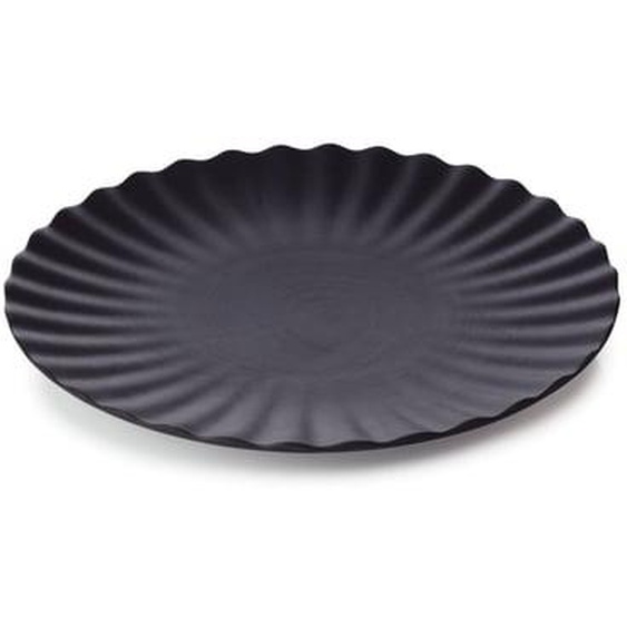 Assiette plate à dessert Pekoe en céramique noire Ø21 cm