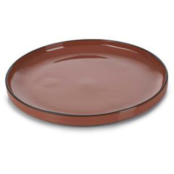 Assiette plate Caractère céramique cannelle Ø21 cm