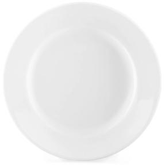 Assiette plate en porcelaine diamètre 20 cm - Blanc - Lot de 12