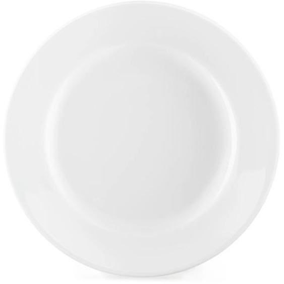 Assiette plate en porcelaine diamètre 20 cm - Blanc - Lot de 12