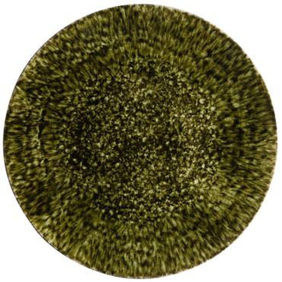 Assiette plate Riviera grès vert forêt Ø31 cm