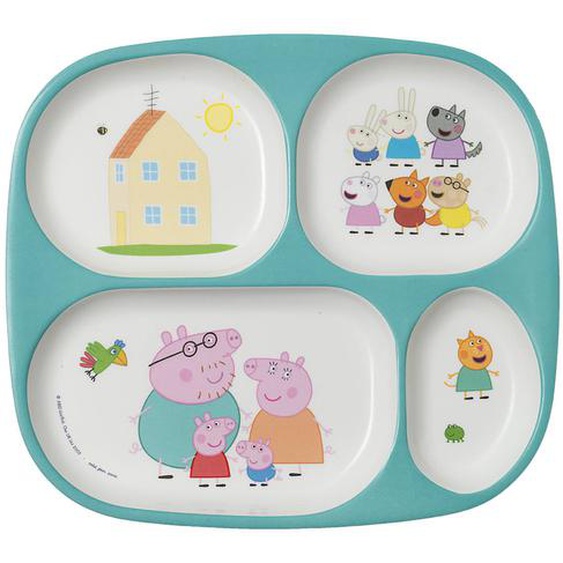 Assiette Plateau À Compartiments Peppa Pig Blanc
