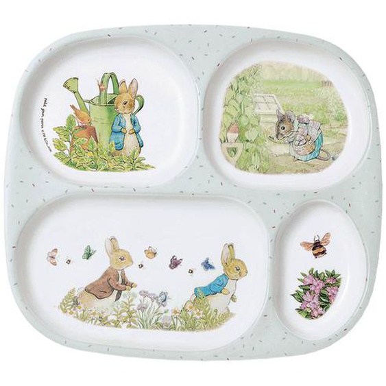 Assiette Plateau À Compartiments Pierre Lapin Gris