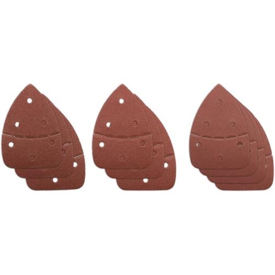 Assortiment 10 abrasifs auto-agrippants 140x100 pour ponceuses triangulaires