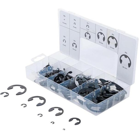 Assortiment de Circlips 1,5-22 mm - 300 pcs - Acier Résistant - Fixation Sécurisée, Pro - D-Work