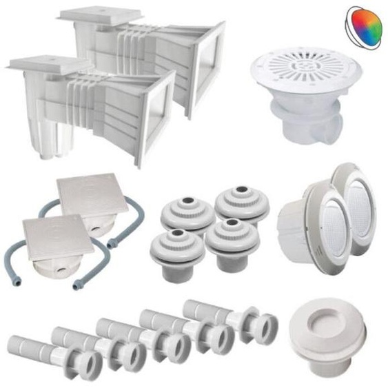 Astral Kit pièces à sceller piscine 11x5m béton/liner (LED couleur RVB)