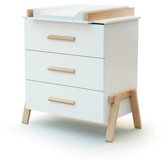 AT4 - Commode à langer Canaille 3 tiroirs - 87 x 66 x 94 cm - Pieds en bois massifs