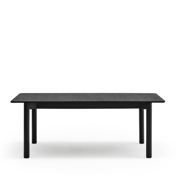 Atlas - Table à manger extensible en bois 200-160 x 95cm - Couleur - Noir