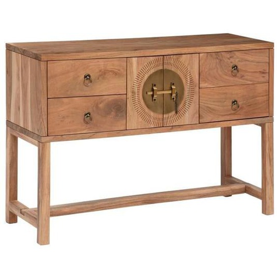 Atmosphera - Console 2 portes et 4 tiroirs en bois JILING - Marron