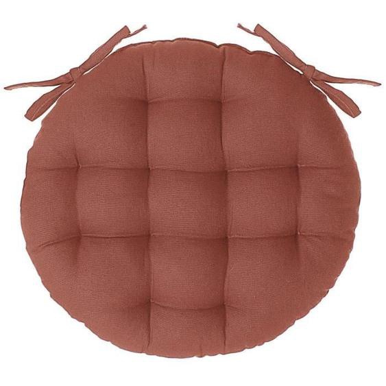 Atmosphera - Galette de chaise ronde Alix - Diam. 38 cm - Terracotta