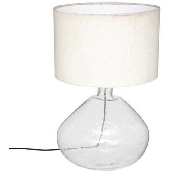 Lampe à poser - ATMOSPHERA - Melly - Métal et Verre - Blanc - H 56 cm