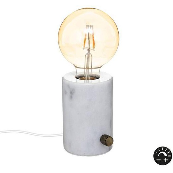 Atmosphera - Lampe socle en Marbre Blanc avec variateur dintensités