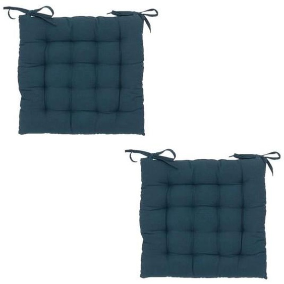 Atmosphera - Lot 2x Galette de chaise - Bleu foncé