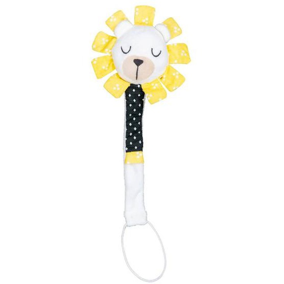 Attache-tétine Bébé En Velours Lion - Pluche Et Pompon Jaune