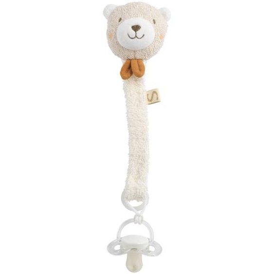 Attache -tétine En Coton Bio Et Bouclette - Petit Soleil Beige