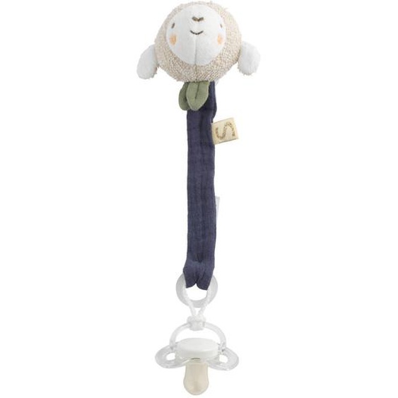 Attache -tétine En Coton Bio Et Bouclette - Petit Soleil Bleu