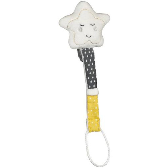 Attache-tétine En Velours Étoile - Babyfan Blanc