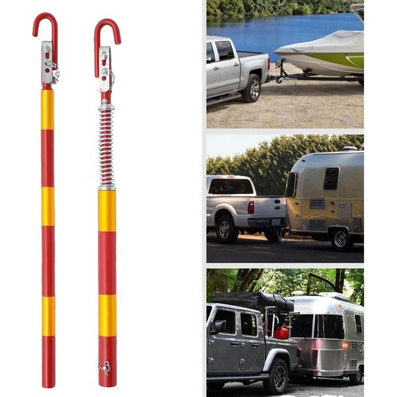 Attelage de remorque, construction en fer, force de traction 3T/6613,87 lbs, longueur totale 95cm+88cm, épaisseur du tube 4mm/0,16in, Disponible en rouge ou en jaune