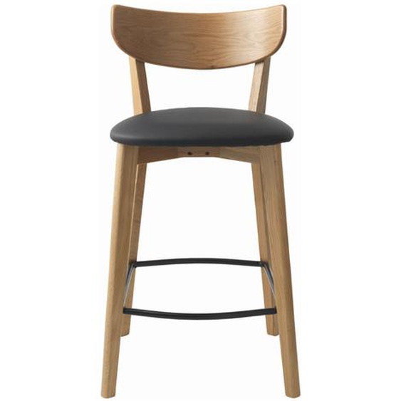 Aude - Lot de 2 chaises de bar en bois et simili H67cm - Couleur - Bois clair