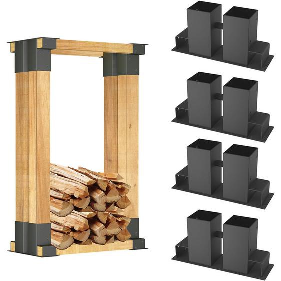 Aufun - Aide à lempilage du bois de chauffage Noir 4x