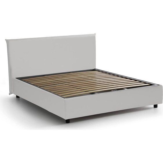 Augustus - Lit Double, Blanc, Coffre, Fabriqué en Italie