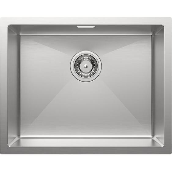 Auralum Évier Cuisine 1 Bac 55x44x19CM Évier Brossé en Acier Inoxydable 304 avec Trop-Plein et Système de Drainage, Évier Montage à Encastrer, à