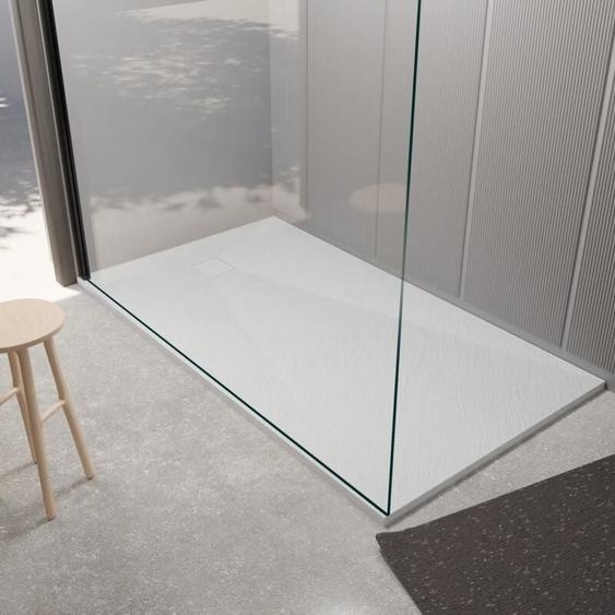 Aurlane - receveur de douche 90x160x2.6 cm en smc finition ardoise - blanc mat - rock 2 white