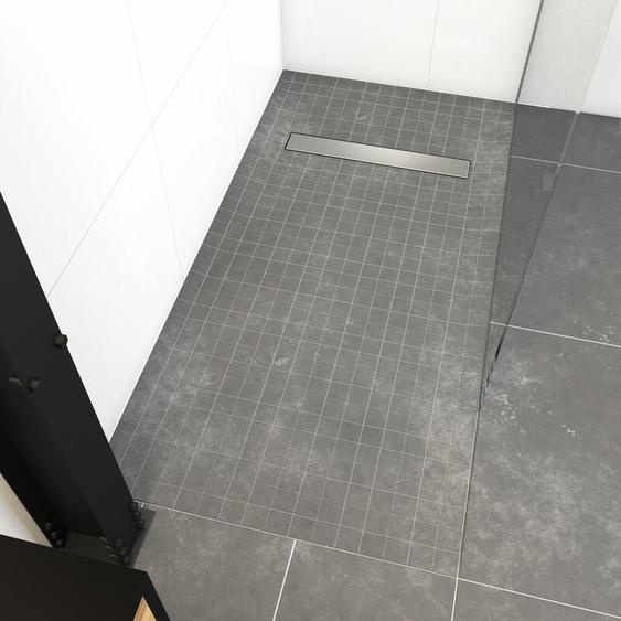 Aurlane - Receveur de douche à carreler 90x160cm recoupable sur mesure - Avec bonde caniveau Rainy Linear 160