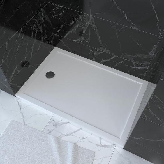 Aurlane - receveur de douche a poser extra-plat en acrylique blanc rectangle - 120x80 whiteness 120