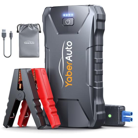 Auto Booster Batterie Voiture, 2000A 13800mAh Booster Batterie Moto/Auto (Jusquà 7,0L Gaz ou 5,5L Diesel), 12V Demarreur Batterie Voiture avec