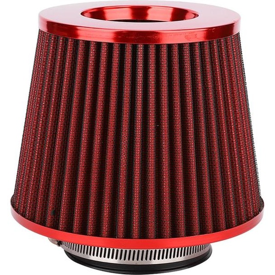 Auto Universel 63mm Fer Haut Débit Air Multi Diamètre Tête de Champignon Kit de Filtration (Rouge)