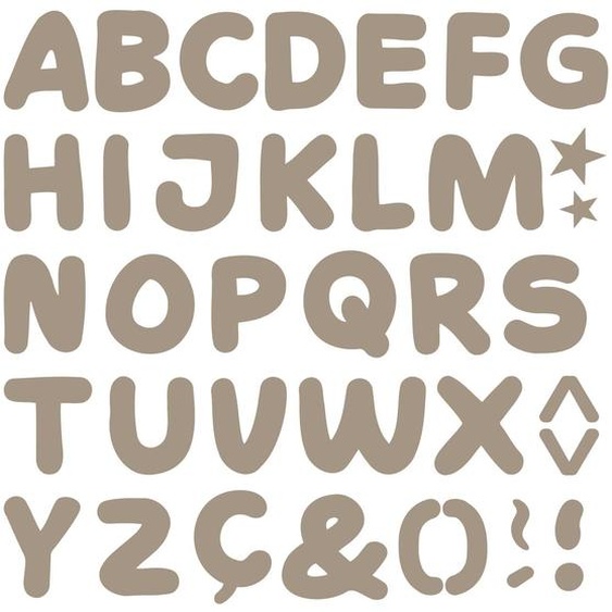 Autocollant Mural Alphabet (grand) Beige