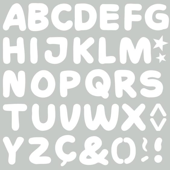 Autocollant Mural Alphabet (grand) Blanc