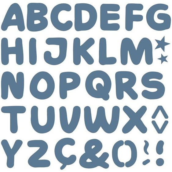 Autocollant Mural Alphabet (grand) Bleu