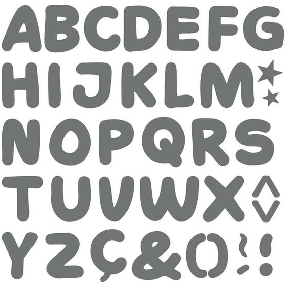 Autocollant Mural Alphabet (grand) Gris