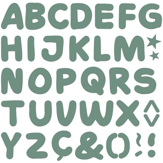Autocollant Mural Alphabet (grand) Vert