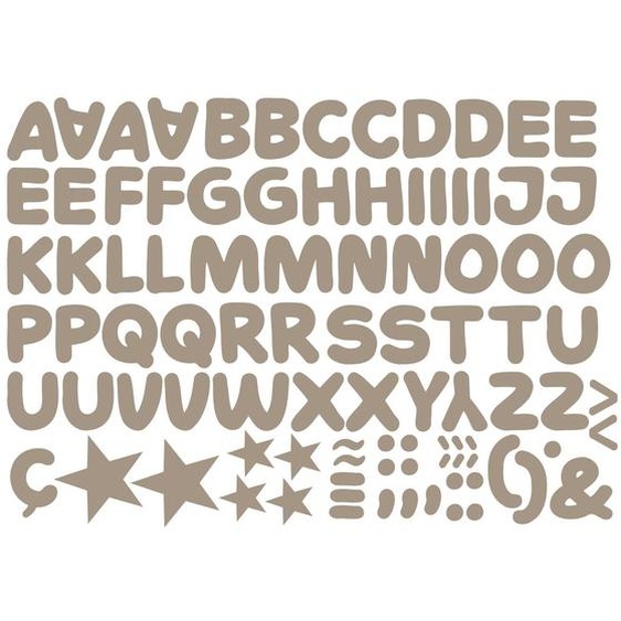 Autocollant Mural Alphabet (petit) Beige