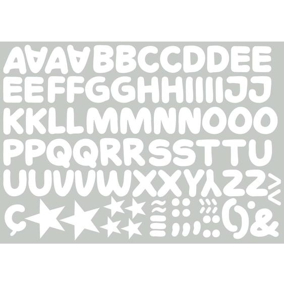 Autocollant Mural Alphabet (petit) Blanc