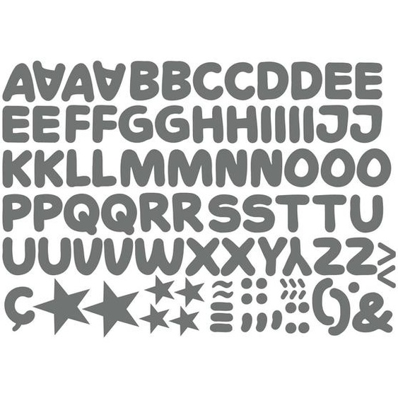 Autocollant Mural Alphabet (petit) Gris