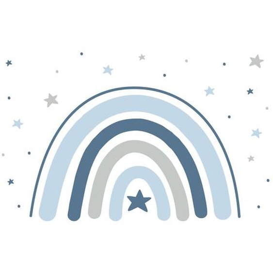 Autocollant Mural De Arc-en-ciel (90 Cm) Bleu