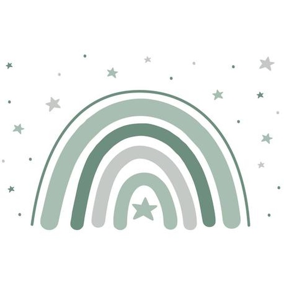 Autocollant Mural De Arc-en-ciel (90 Cm) Vert