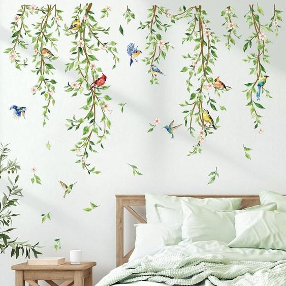 Autocollants muraux suspendus Vignes vertes - Décoration murale - Chambre de fille - Vert